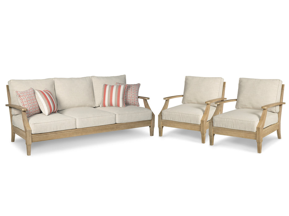 Clare View Outdoor Sofa with 2 Lounge Chairs