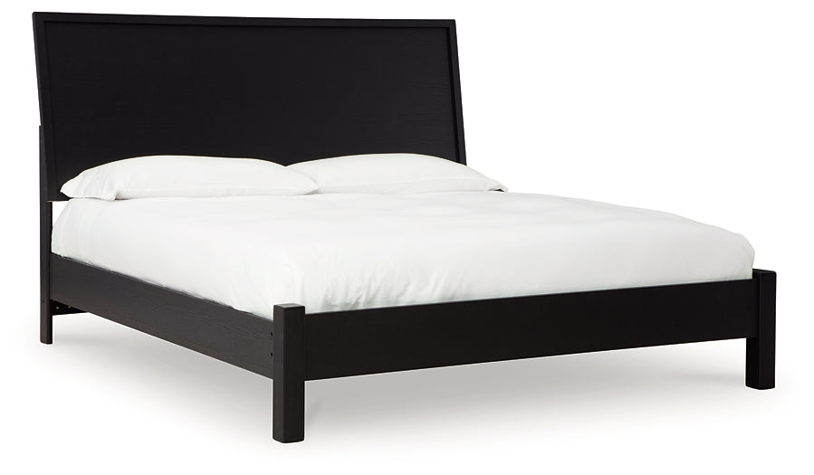 Danziar Queen Panel Bed with Mirrored Dresser, Chest and Nightstand