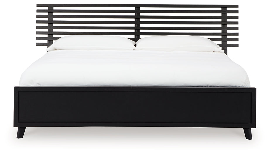 Danziar Queen Panel Bed with Mirrored Dresser, Chest and 2 Nightstands