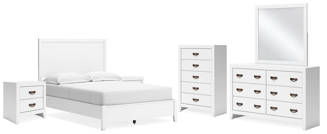 Binterglen Full Panel Bed with Mirrored Dresser, Chest and 2 Nightstands