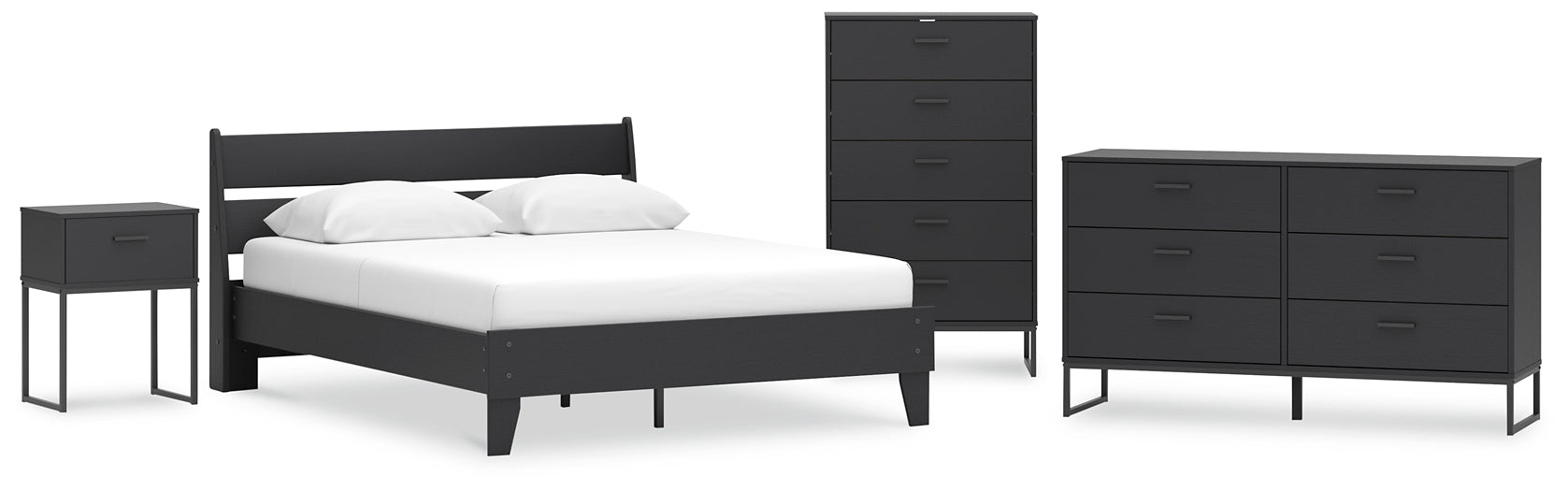 Ashley Express - Socalle Queen Panel Platform Bed with Dresser, Chest and Nightstand