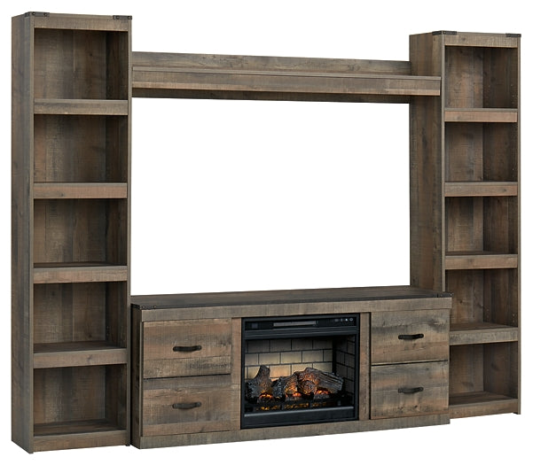 Ashley Express - Trinell 4-Piece Entertainment Center with Electric Fireplace