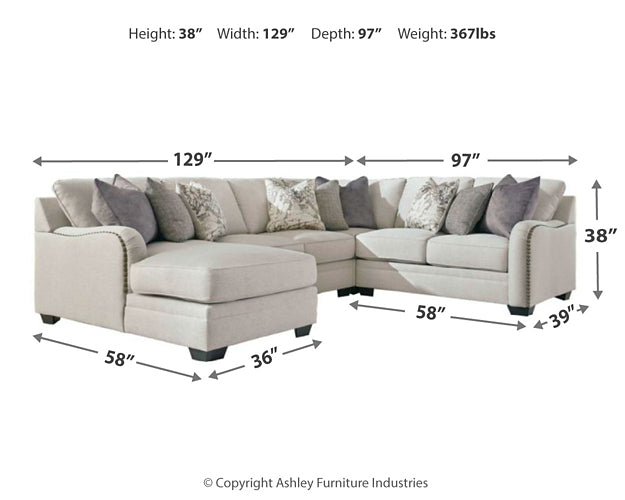 Dellara 4-Piece Sectional with Ottoman