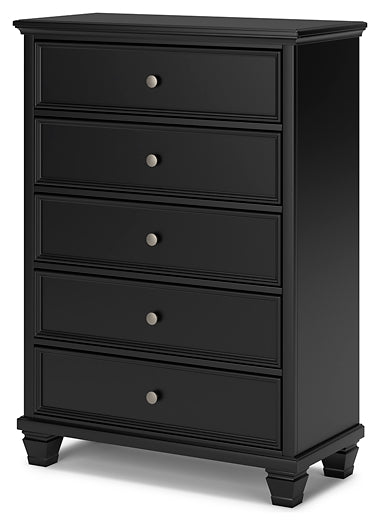 Lanolee Full Panel Bed with Mirrored Dresser, Chest and 2 Nightstands