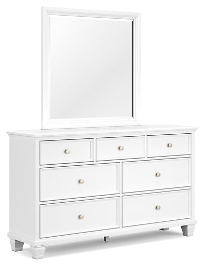 Fortman Queen Panel Bed with Mirrored Dresser, Chest and 2 Nightstands