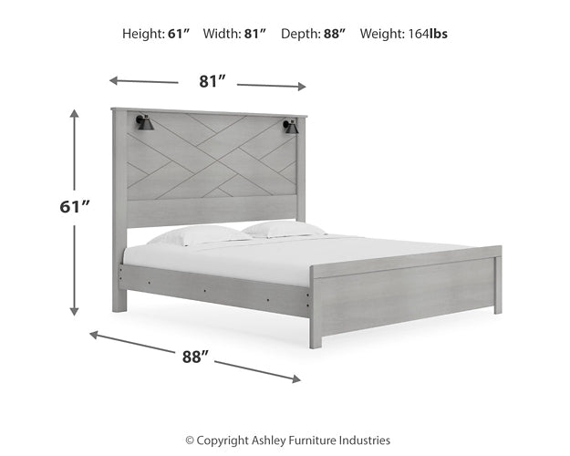 Cottonburg King Panel Bed with Mirrored Dresser