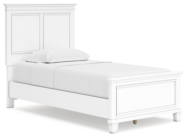 Fortman Twin Panel Bed with Mirrored Dresser and Nightstand