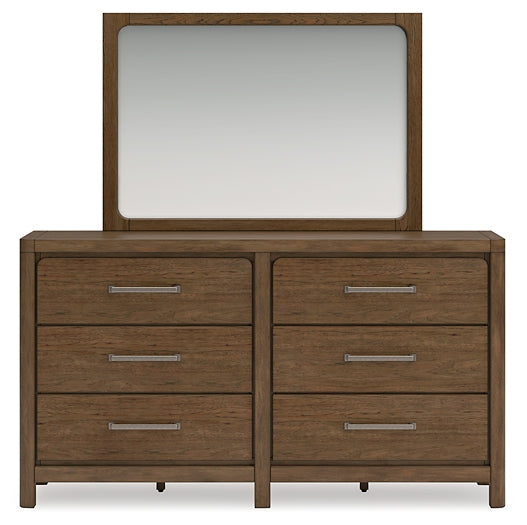 Cabalynn California King Upholstered Bed with Mirrored Dresser, Chest and Nightstand